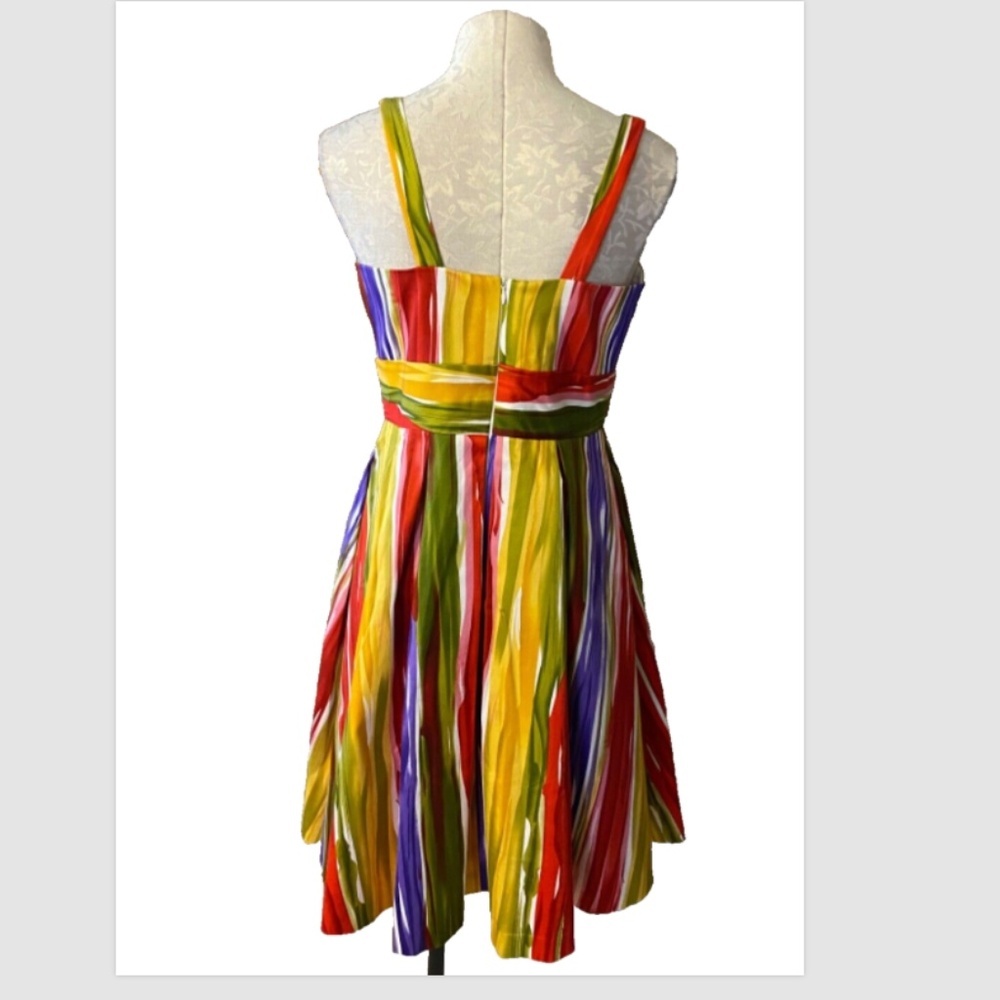 Calvin Klein Dress Red Purple Gold Green 12 A Line Stretch Career Church - Picture 4 of 11